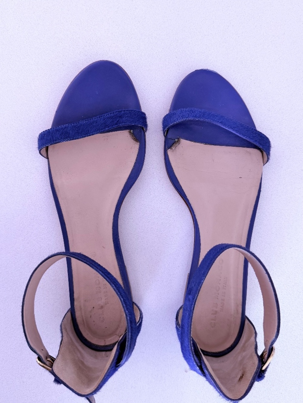 Club Monaco Women's Cobalt Blue Leather and Calf Sandals